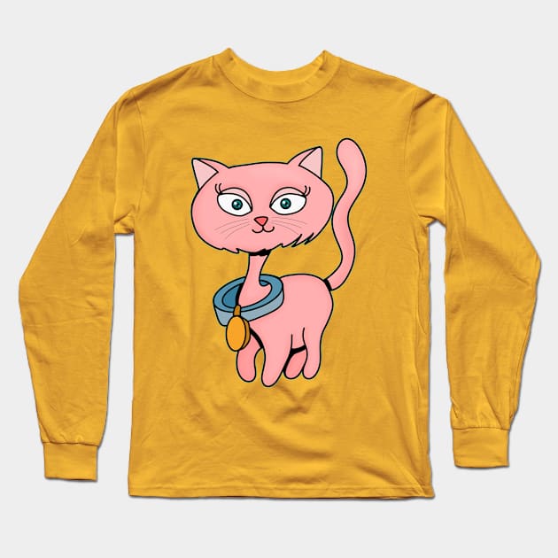 Kitten Wearing a collar Long Sleeve T-Shirt by DiegoCarvalho